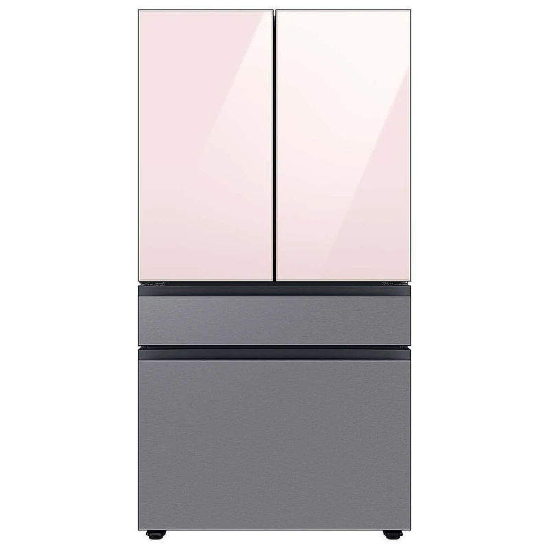 Bespoke 4-Door French Door Refrigerator Panel - Top Panel - Pink Glass