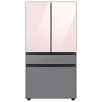 Bespoke 4-Door French Door Refrigerator Panel - Top Panel - Pink Glass