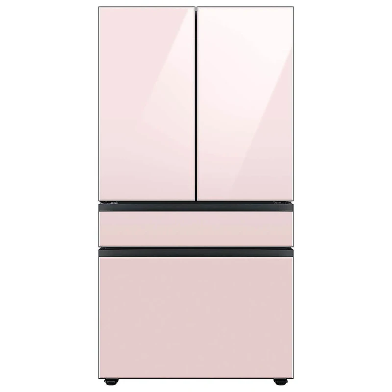 Bespoke 4-Door French Door Refrigerator Panel - Top Panel - Pink Glass