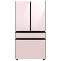 Bespoke 4-Door French Door Refrigerator Panel - Top Panel - Pink Glass
