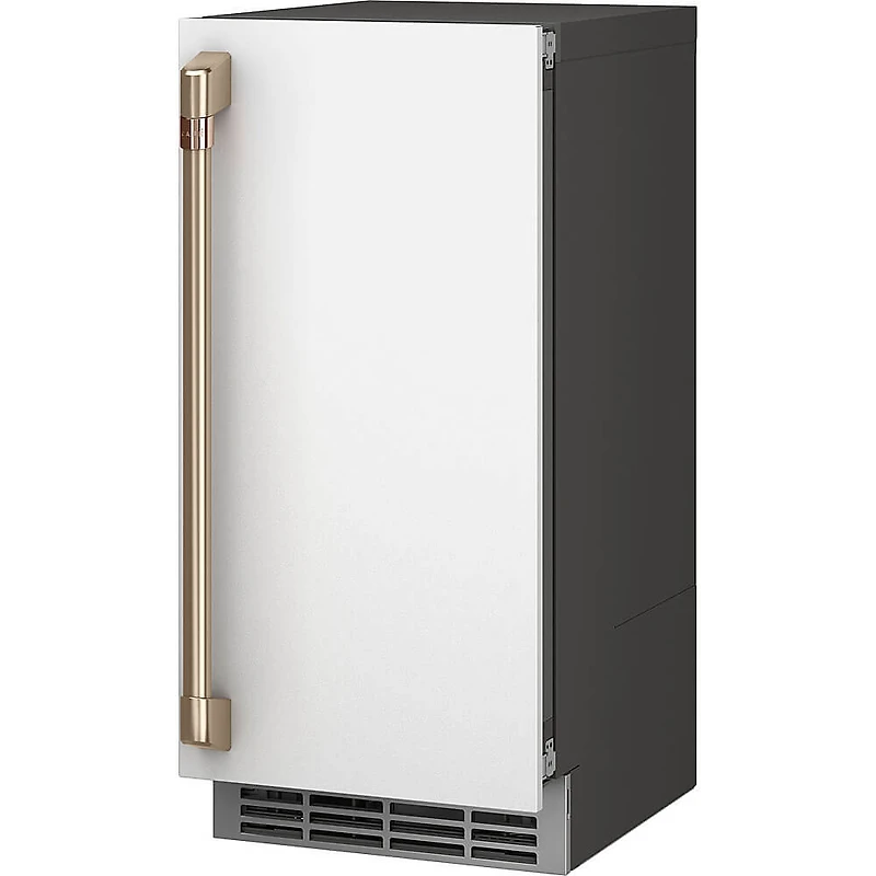 Matte White with Brushed Bronze Handle Ice Maker Door Kit