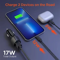 SpeedBoost 17W Dual USB Car Charger