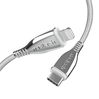 6 Ft. Titanium USB-C to Lightning Braided Cable - White