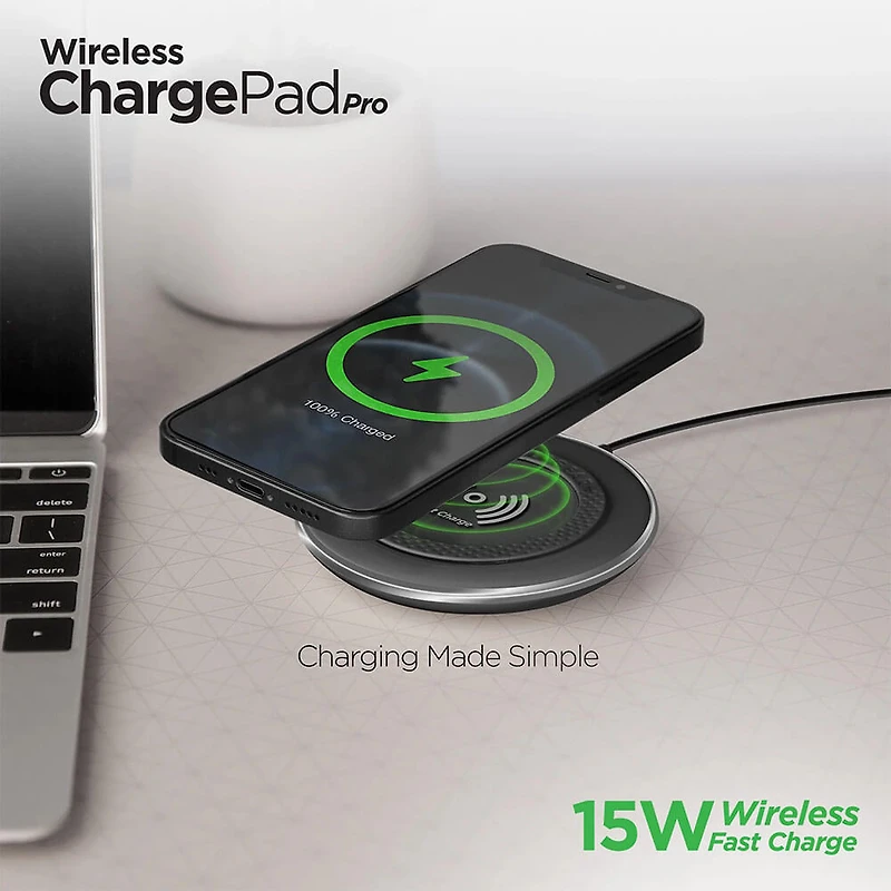 ChargePad Pro 15W Wireless Fast Charger - Black