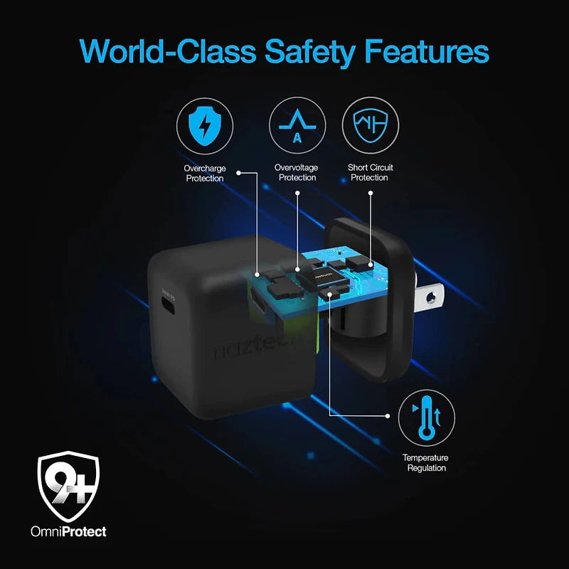 6ft Black 30W PD Wall Charger And USB-C