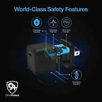 6ft Black 30W PD Wall Charger And USB-C