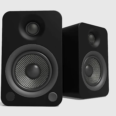 YU4 Matte Black Powered Speakers