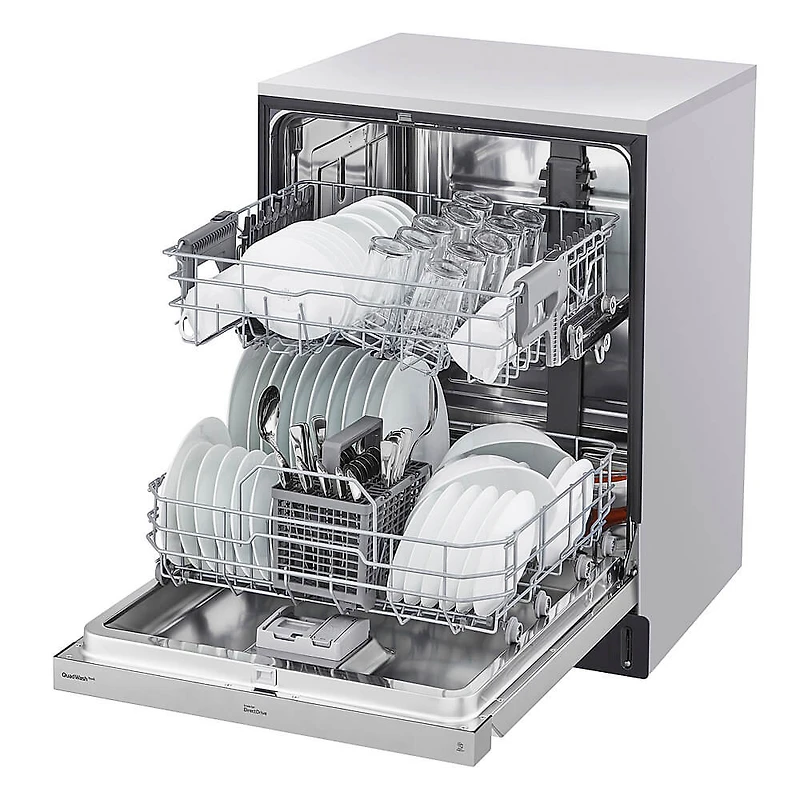 24 inch 48dBA Stainless Front Control Dishwasher with QuadWash