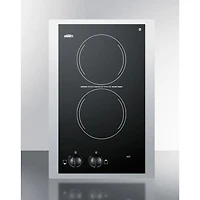 15 inch Black Stainless 2 Element Electric Cooktop