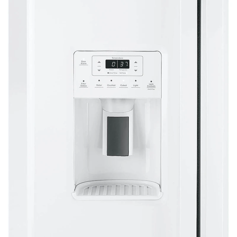 25.3 Cu. Ft. White Side-by-Side With Ice & Water Dispenser Refrigerator
