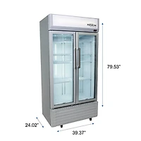 21 Cu. Ft. Silver Side-by-Side Display Refrigerator 