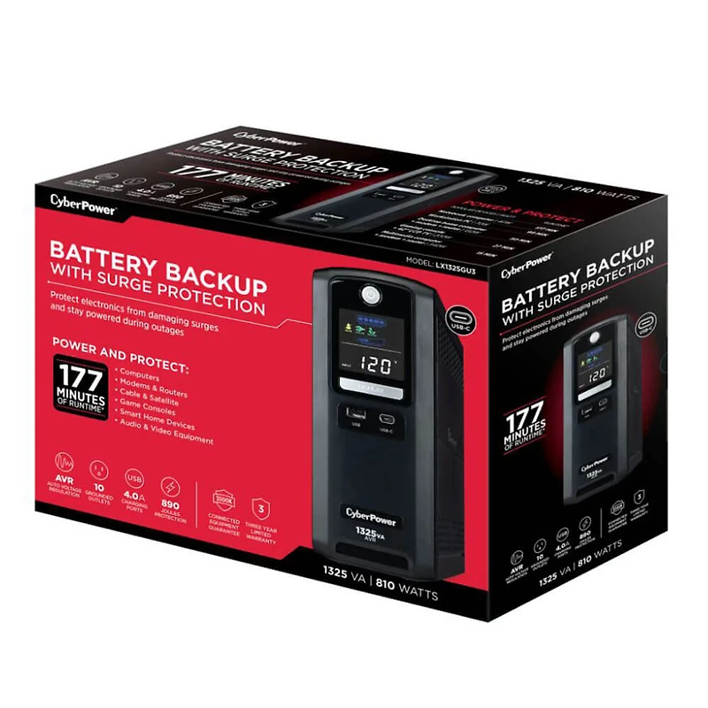 10-Outlet 1325VA Battery Back-Up System