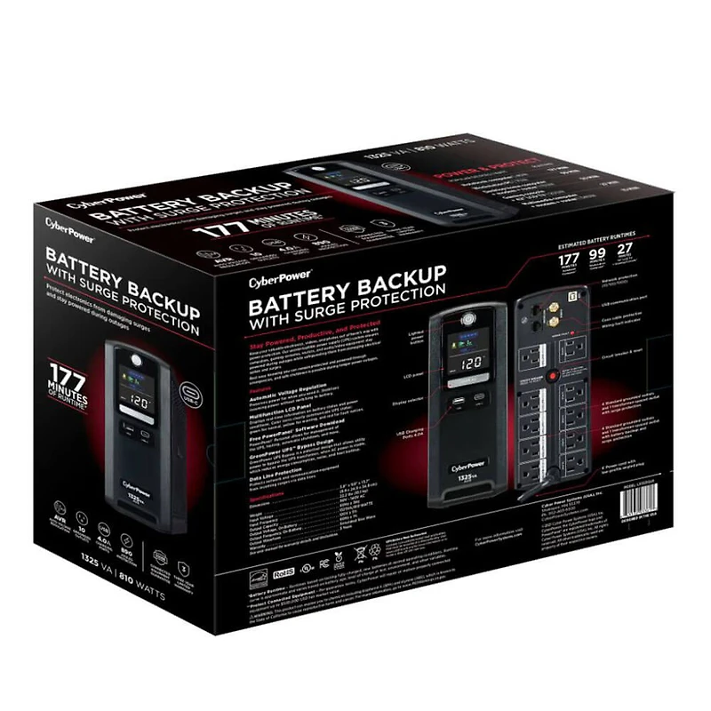 10-Outlet 1325VA Battery Back-Up System