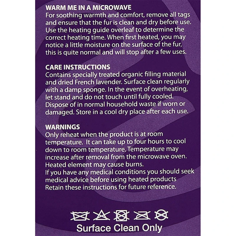 Microwavable French Lavender Scented Plush Black Bear