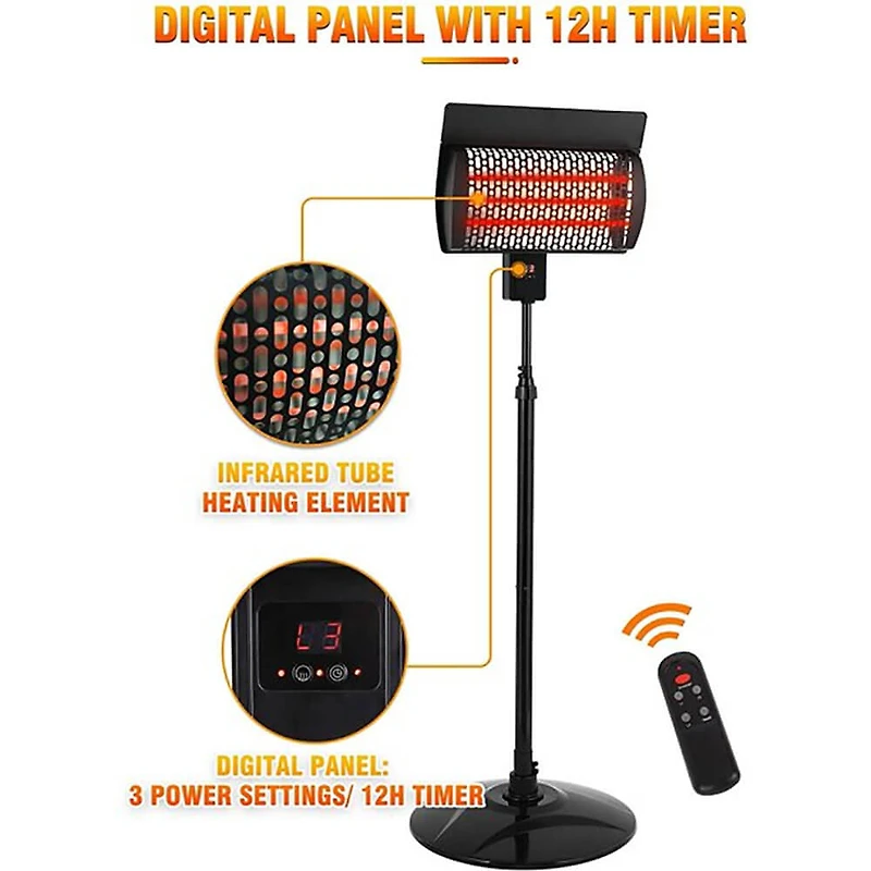 Electric 1500W Outdoor Patio Garage Heater