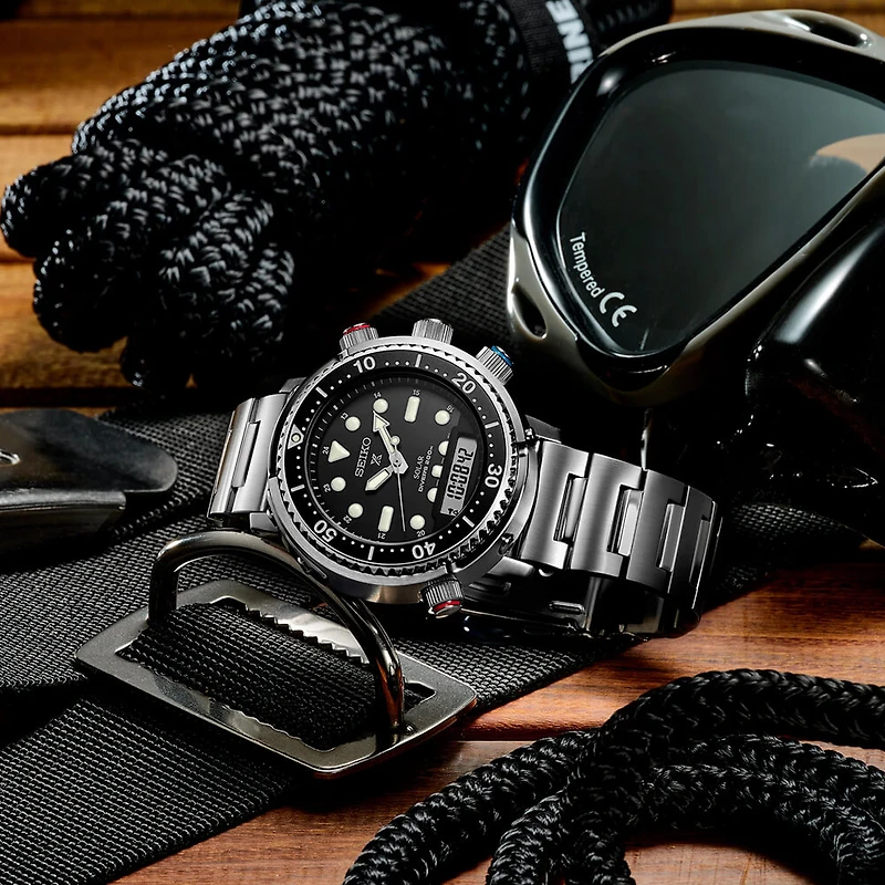 Mens Prospex Sea Solar Quartz Watch - Stainless Steel/Black Dial