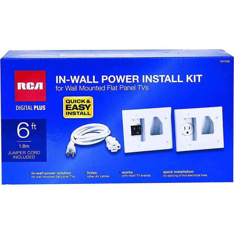 6 Ft In-Wall Power Install And Cord Management Kit - White