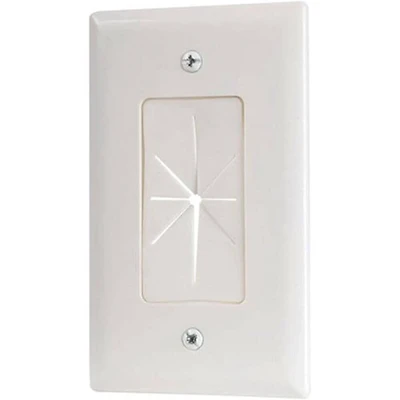 Premium Video Pass Through Wall Plate - White