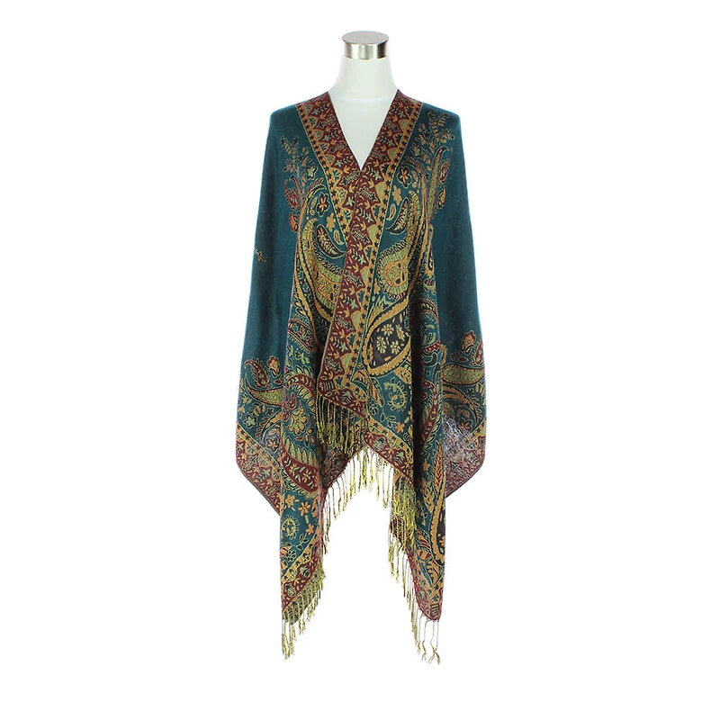 Paisley Pashmina Shawl - Gold/Green