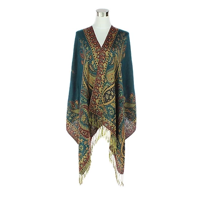 Paisley Pashmina Shawl - Gold/Green