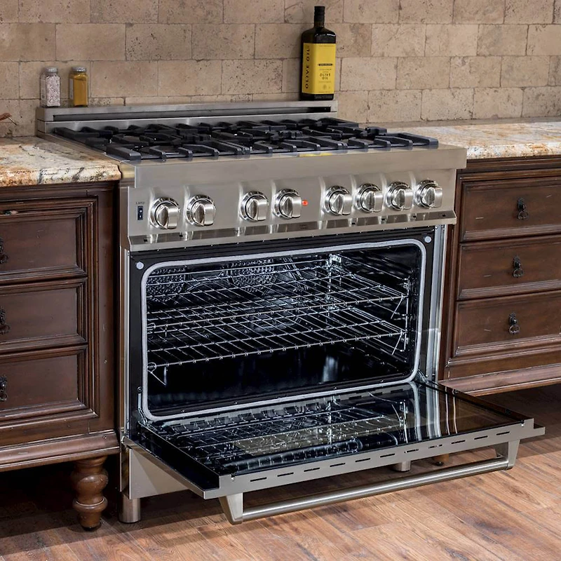 4.6 Cu. Ft. Stainless Steel Freestanding Dual Fuel Convection Range