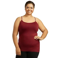 Sofra Ladies Poly Camisole Plus Size - Burgundy
