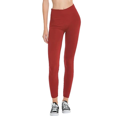 Sofra Ladies Fleece Lined Leggings - Burgundy