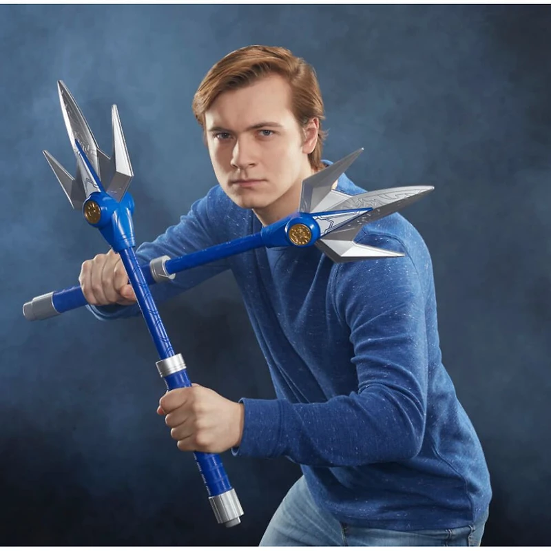 Power Rangers Lightning Collection Might Morphin Blue Ranger Power Lance - OPEN BOX