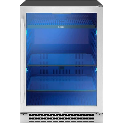 Brisas 24 inch Stainless Steel 8-Bottle and 112-Can Single Zone Beverage Cooler