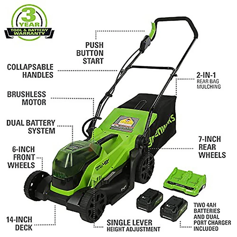 14 inch 48V Brushless Walk Behind Push Mower
