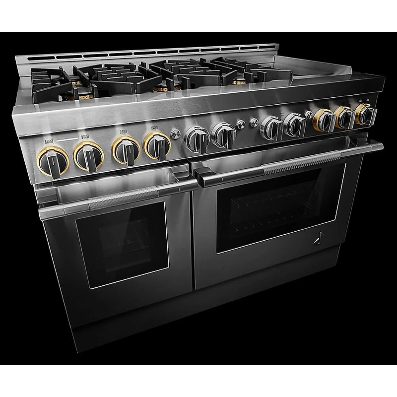 RISE 6.3 Cu. Ft. Freestanding Double Oven Gas True Convection Range with Chrome-Infused Griddle
