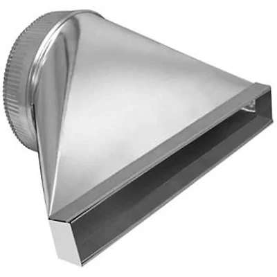 Rectangular To 8 inch Round Transition For Lift Downdraft - Silver