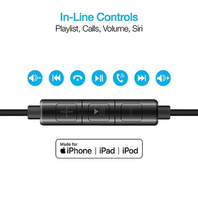 Platinum MFi Lightning Earphones - Black - OPEN BOX