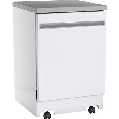 24 inch White Front Load Portable Dishwasher