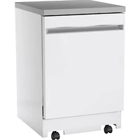 24 inch White Front Load Portable Dishwasher