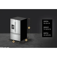 23.8 Cu. Ft. Stainless Steel French Door Counter Depth Refrigerator