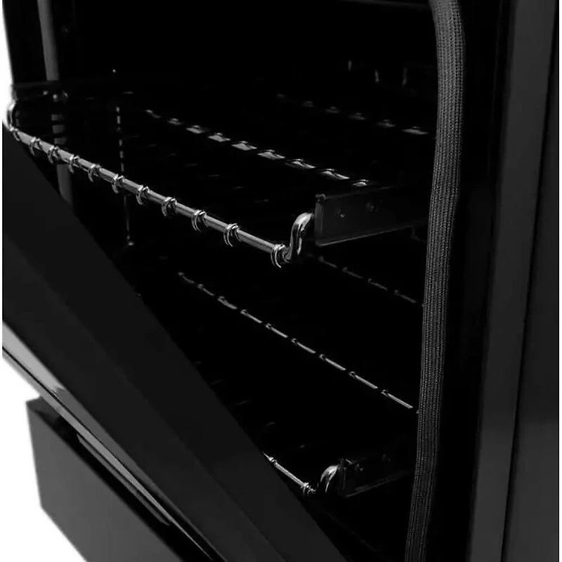 4.6 Cu. Ft. Black Matte Freestanding Dual Fuel Range