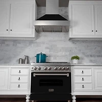 4.6 Cu. Ft. Black Matte Freestanding Dual Fuel Range