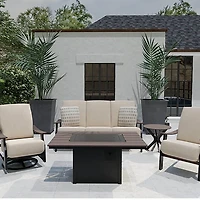 St. Catherine Rectangular Chestnut Top Fire Table