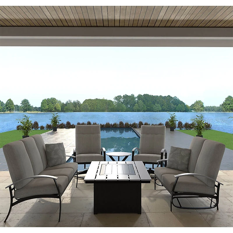 Belle Isle Cape Gray Outdoor Two-Seat Glider