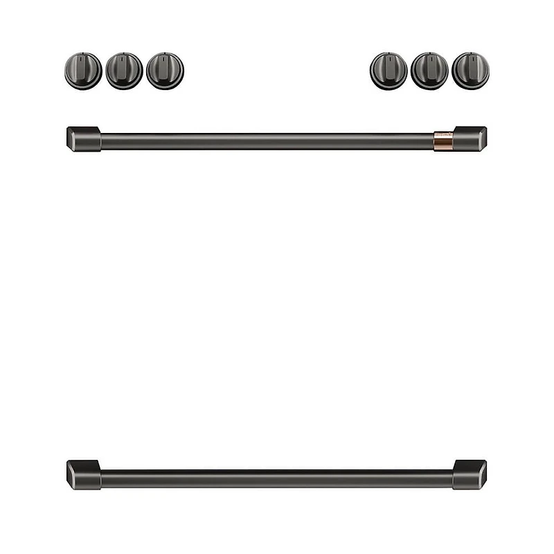 Front Control Induction Knobs and Handles - Brushed Black