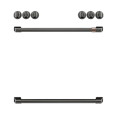 Front Control Induction Knobs and Handles - Brushed Black