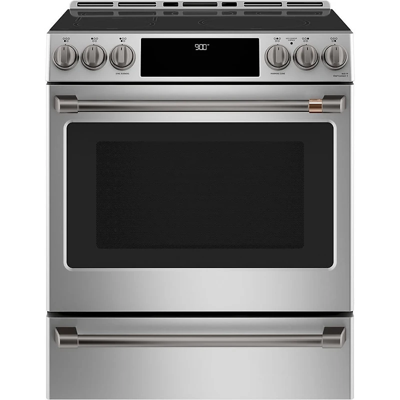 Front Control Induction Knobs and Handles - Brushed Black