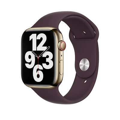 Watch Series 7 (GPS + Cellular) - Gold Stainless Steel Case with Dark Cherry Sport Band - 45mm - Apple Certified Refurbished