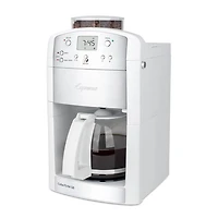 CoffeeTeam GS 10-Cup Coffeemaker with Conical Burr Grinder - White