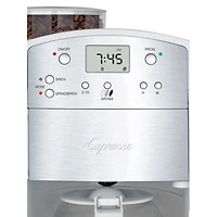 CoffeeTeam GS 10-Cup Coffeemaker with Conical Burr Grinder - White