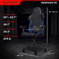 110V3P Reclining Ergonomic Racing Style Gaming Chair - Black