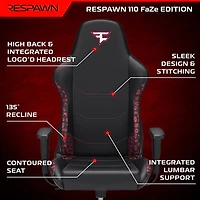 110V3P Reclining Ergonomic Racing Style Gaming Chair - FaZe Edition - OPEN BOX