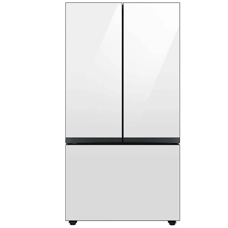 30 Cu. Ft. Bespoke White Glass 3-Door French Door Refrigerator