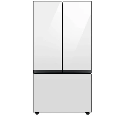 30 Cu. Ft. Bespoke White Glass 3-Door French Door Refrigerator